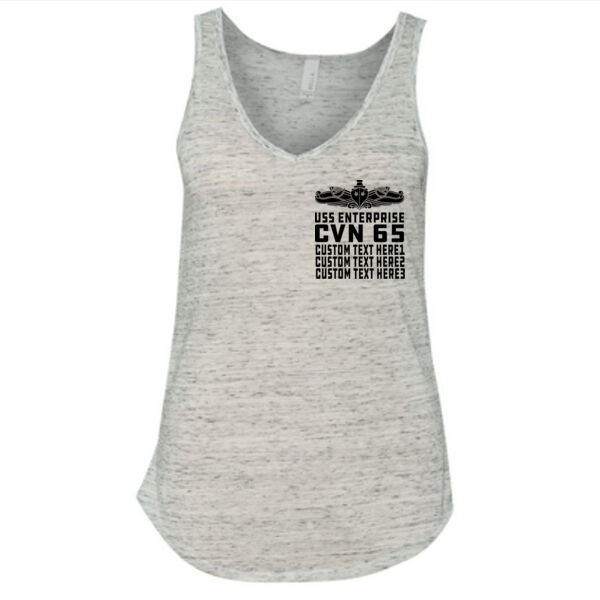 Personalized USS Enterprise with 1982-2012 Island - Carrier (SW) - Ladies' Flowy V-Neck Tank Thumbnail