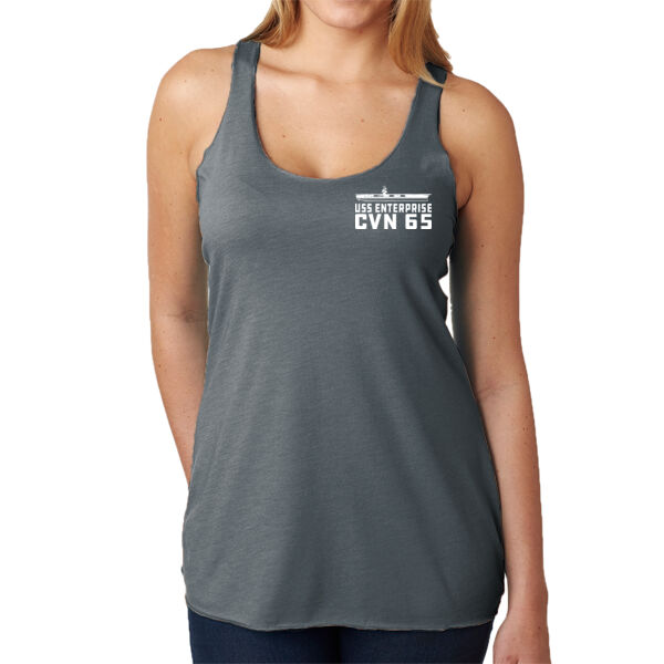 USS Enterprise with '82-2012 Island - Ladies' Triblend Racerback Tank Thumbnail