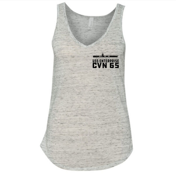 USS Enterprise with '82-2012 Island - Ladies' Flowy V-Neck Tank Thumbnail