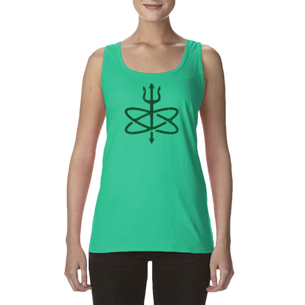 St. Patrick's Day Four Leaf Atomic Trident of Poseidon - Ladies' Softstyle®  4.5 oz. Racerback Tank (S) Thumbnail
