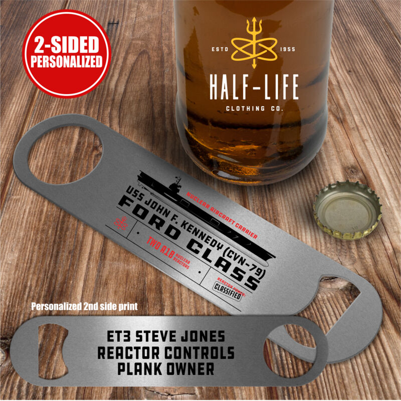 Personalized Ford Class Aircraft Carrier - 2 sided - Pub Style Stainless Steel Bottle Opener Thumbnail