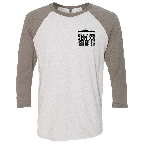 Personalized California Class Cruiser  - (S) Unisex Tri-Blend Three-Quarter Sleeve Baseball Raglan Tee Thumbnail