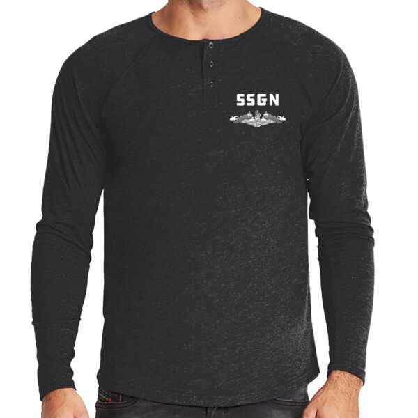 Ohio Class Guided Missile Submarine - Men's Triblend Long-Sleeve Henley Thumbnail