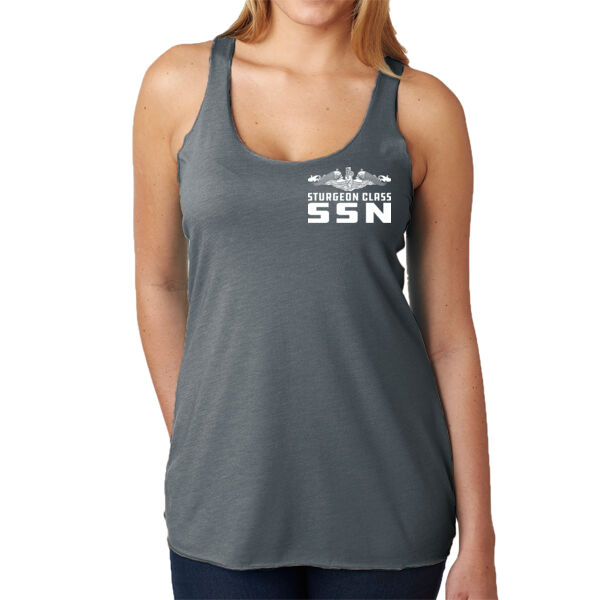 Sturgeon Class Attack Submarine - Ladies' Triblend Racerback Tank Thumbnail