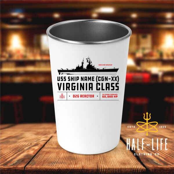 Custom Virginia Class Cruiser - 17 oz Stainless Steel Pint Glass (HLCC) Thumbnail