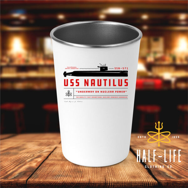 USS Nautilus - Underway on Nuclear Power - 17 oz Stainless Steel Pint Glass (HLCC) Thumbnail