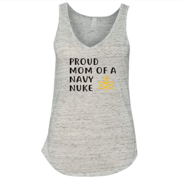 Proud Mom of a Navy Nuke with Atomic Trident - Ladies' Flowy V-Neck Tank Thumbnail