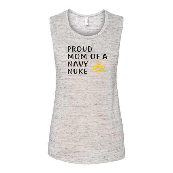Proud Mom of a Navy Nuke with Atomic Trident - Bella Flowy Scoop Muscle Tank (S) Thumbnail