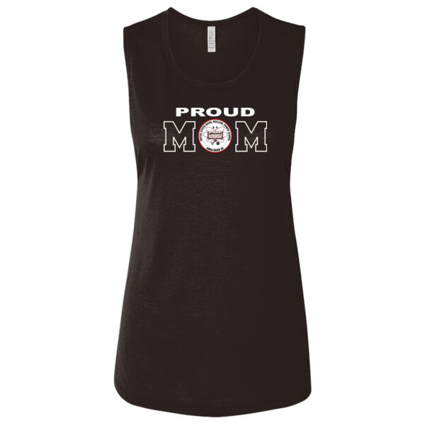 Proud NNPS Mom - Ladies' Flowy Scoop Muscle Tank - Dark Thumbnail