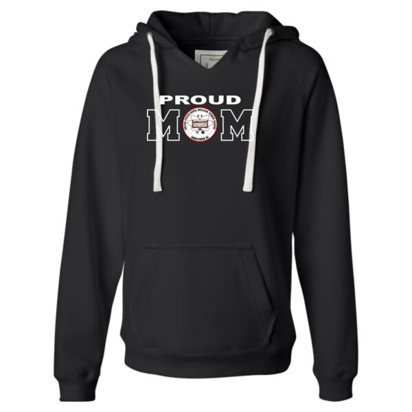Proud NNPS Mom - Ladies' Sueded V-Neck Hooded Sweatshirt Thumbnail