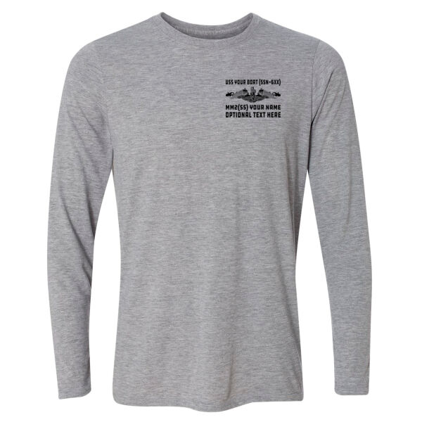 Custom: Virginia Class Attack Submarine - Light Long Sleeve Ultra Performance Active Lifestyle T Shirt Thumbnail