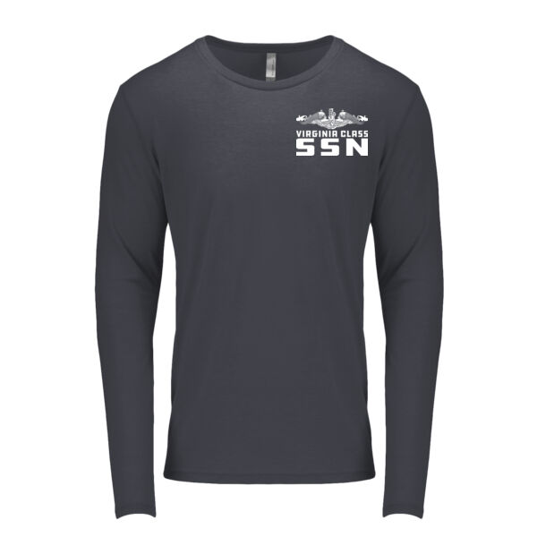 Virginia Class Fast Attack Submarine - Men's Triblend Long-Sleeve Crew Thumbnail