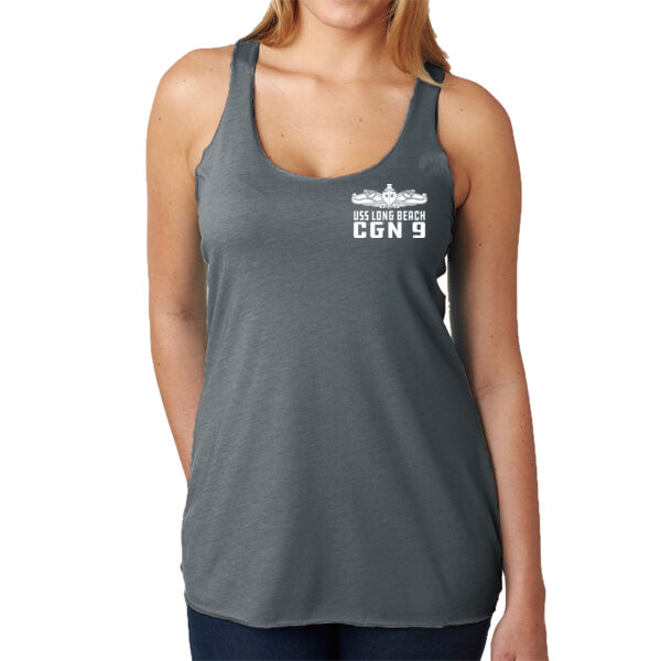 USS Long Beach (CGN-9) - Ladies' Triblend Racerback Tank Thumbnail