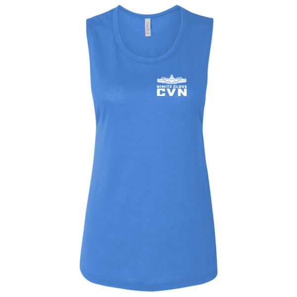 Nimitz Class Aircraft Carrier (SW)  - Ladies' Flowy Scoop Muscle Tank - Dark Thumbnail