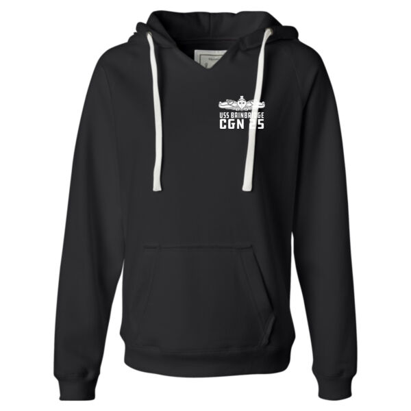 USS Bainbridge (CGN-25) - Ladies' Sueded V-Neck Hooded Sweatshirt Thumbnail