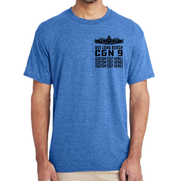 Personalized USS Long Beach (CGN-9) - (S) Adult 5.5 oz Cotton Poly (35/65) T-Shirt Thumbnail