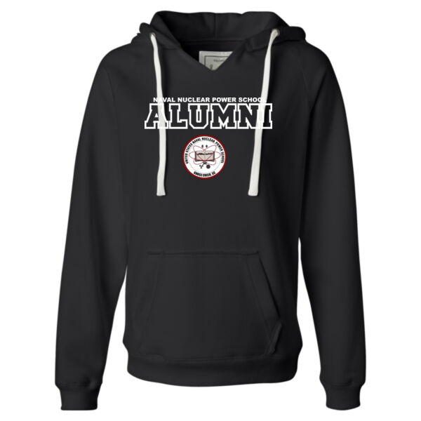 Navy Nuclear Power School Alumni H Goose Creek - Ladies' Sueded V-Neck Hooded Sweatshirt Thumbnail