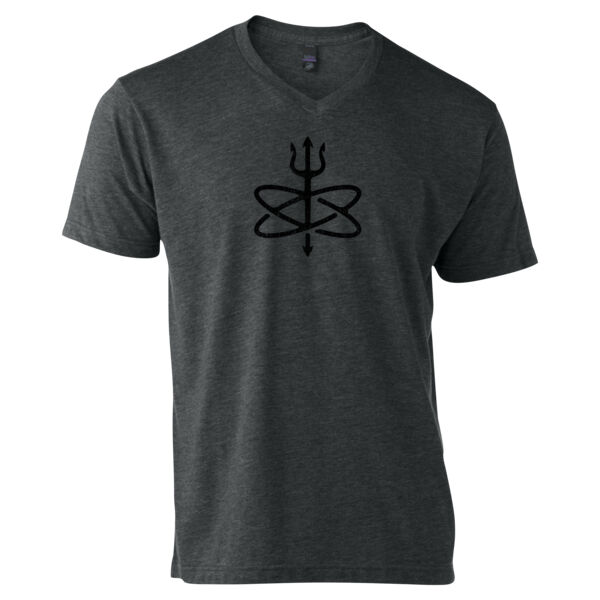 Blackout Atomic Trident of Poseidon - Unisex V Neck Poly-Rich Tee Thumbnail