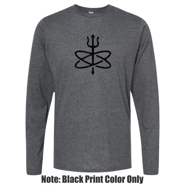 Blackout Atomic Trident of Poseidon - Unisex Poly-Rich Long Sleeve Tee Thumbnail