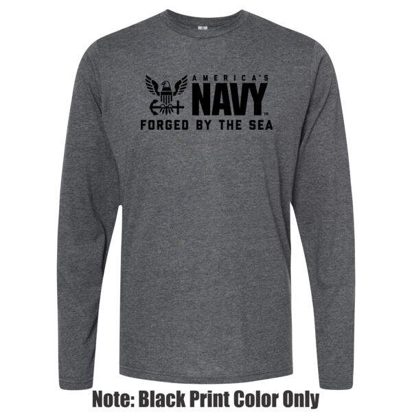 Blackout America's Navy Forged by the Sea - Unisex Poly-Rich Long Sleeve Tee Thumbnail