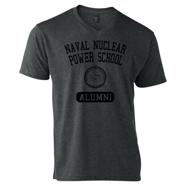 Blackout Navy Nuclear Power School Alumni - Orlando  - Unisex V Neck Poly-Rich Tee Thumbnail