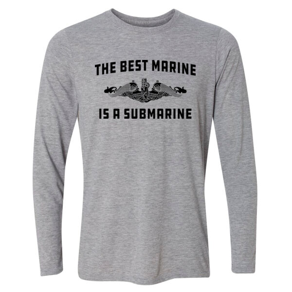 Blackout The Best Marine is a Submarine - Light Long Sleeve Ultra Performance Active Lifestyle T Shirt Thumbnail