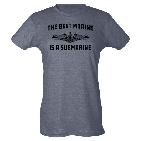 Blackout The Best Marine is a Submarine - Ladies Slim Fit Poly-Rich Tee Thumbnail
