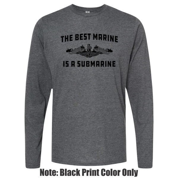 Blackout The Best Marine is a Submarine - Unisex Poly-Rich Long Sleeve Tee Thumbnail