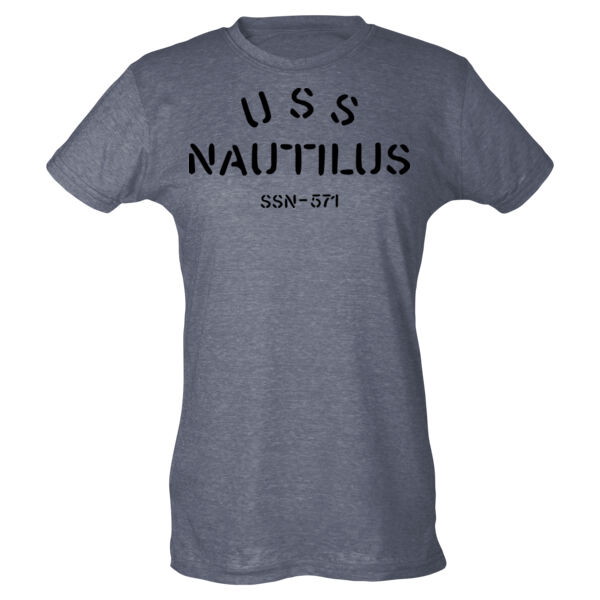 USS Nautilus - Underway on Nuclear Power - Ladies Slim Fit Poly-Rich Tee Thumbnail