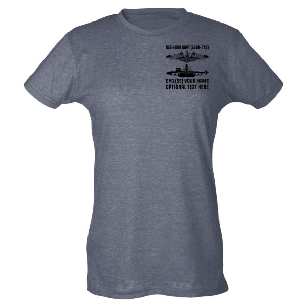 Custom: Ohio Class Ballistic Submarine - Ladies Slim Fit Poly-Rich Tee Thumbnail