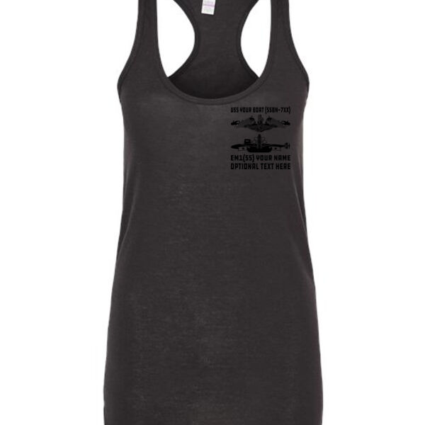 Custom: Ohio Class Ballistic Submarine - Ladies Slim Fit Poly-Rich Racerback Tank Thumbnail