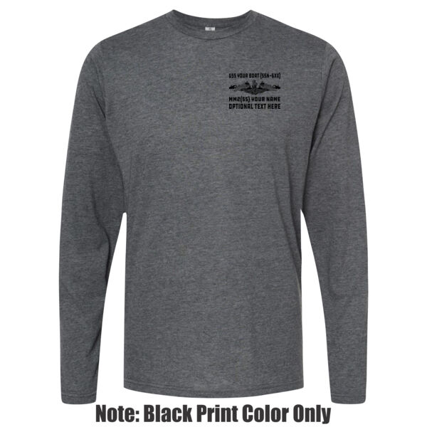 Custom: Sturgeon Class Attack Submarine - Unisex Poly-Rich Long Sleeve Tee Thumbnail