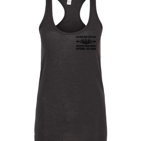 Custom: Sturgeon Class Attack Submarine - Ladies Slim Fit Poly-Rich Racerback Tank Thumbnail