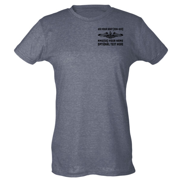 Custom: Virginia Class Attack Submarine - Ladies Slim Fit Poly-Rich Tee Thumbnail