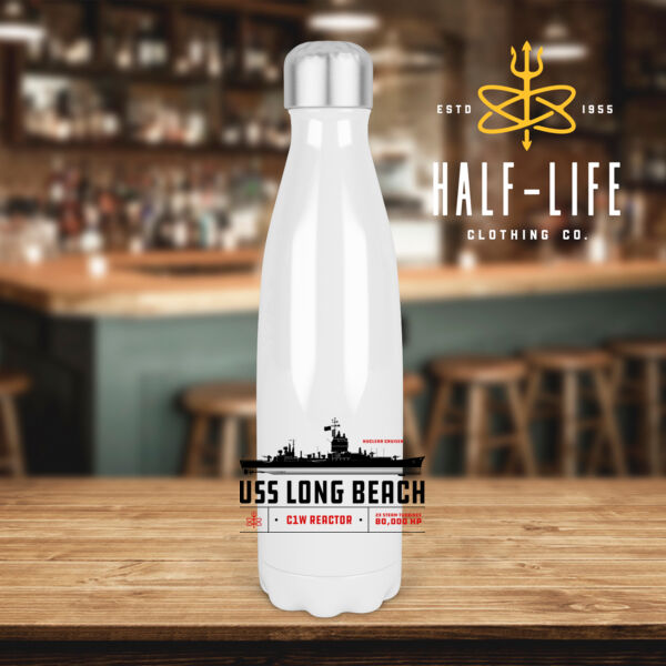 USS Long Beach Cruiser - Tapered Stainless Steel 17 oz Water Bottle (HLCC) Thumbnail