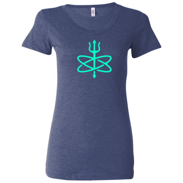 Glow in the Dark Atomic Trident of Poseidon - Ladies' Triblend Short Sleeve T-Shirt Thumbnail