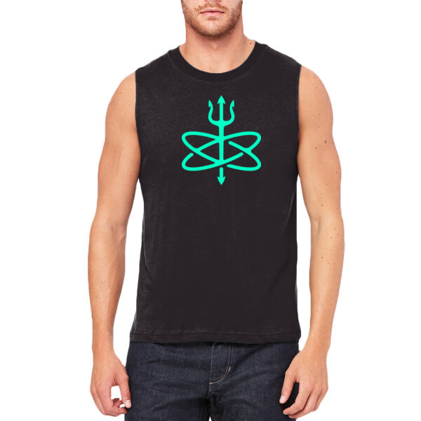 Glow in the Dark Atomic Trident of Poseidon - Unisex Jersey Muscle Tank Thumbnail