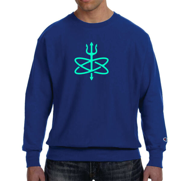 Glow in the Dark Atomic Trident of Poseidon - Champion Adult Reverse Weave® 12 oz. Crew Thumbnail