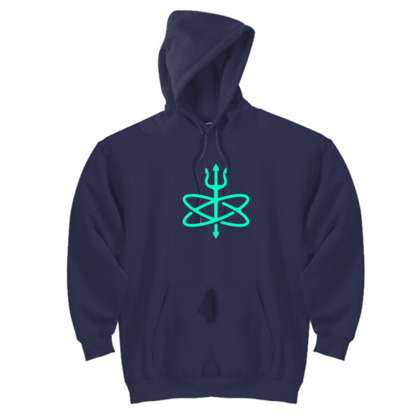 Glow in the Dark Atomic Trident of Poseidon - DryBlend™ Pullover Unisex Hooded Sweatshirt Thumbnail