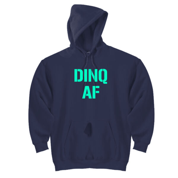 Dinq AF (GITD) - DryBlend™ Pullover Unisex Hooded Sweatshirt Thumbnail