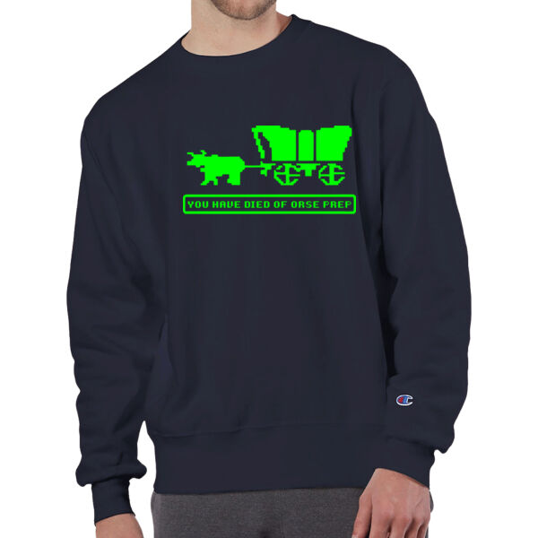 You Have Died of ORSE Prep (Lime) - Champion Adult Reverse Weave® 12 oz. Crew Thumbnail