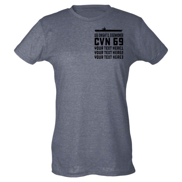 USS Dwight D. Eisenhower Carrier - Ladies Slim Fit Poly-Rich Tee Thumbnail