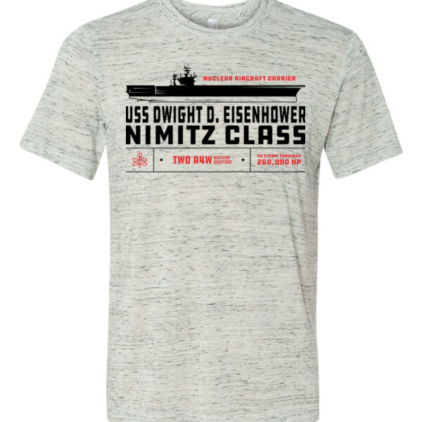 USS Dwight D. Eisenhower Carrier - White Marble Unisex Poly-Cotton Short-Sleeve T-Shirt Thumbnail