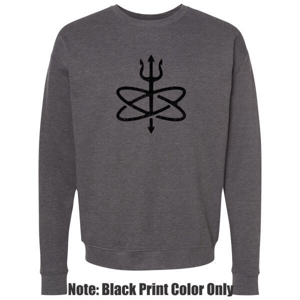 Blackout Atomic Trident of Poseidon - Adult Heavy Blend Heather Royal or Red 60/40 Fleece Crew (S) Thumbnail