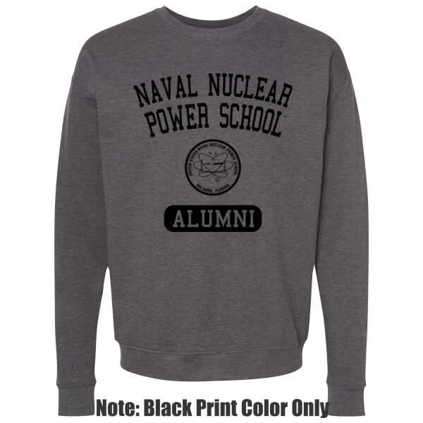 Blackout Navy Nuclear Power School Alumni - Orlando  - Adult Heavy Blend Heather Royal or Red 60/40 Fleece Crew (S) Thumbnail