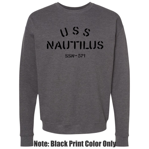 Blackout USS Nautilus - Adult Heavy Blend Heather Royal or Red 60/40 Fleece Crew (S) Thumbnail