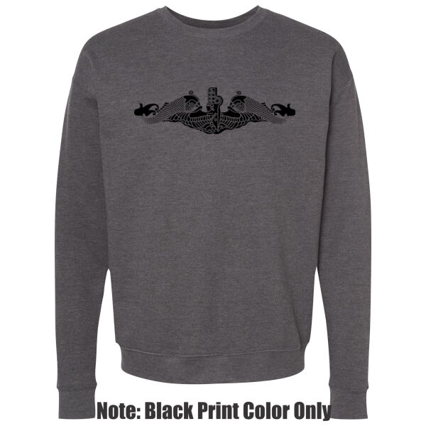Blackout Dolphins - Adult Heavy Blend Heather Royal or Red 60/40 Fleece Crew (S) Thumbnail