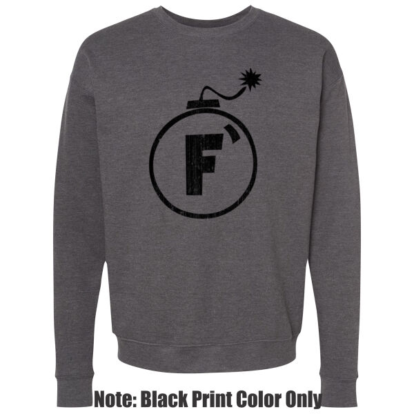 Blackout F Bomb - Adult Heavy Blend Heather Royal or Red 60/40 Fleece Crew (S) Thumbnail