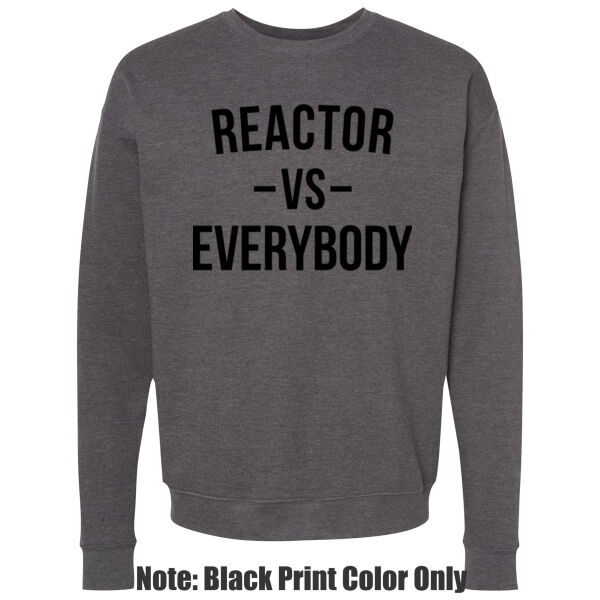 Blackout Reactor vs. Everybody - Unisex Poly-Rich Tee - Adult Heavy Blend Heather Royal or Red 60/40 Fleece Crew (S) Thumbnail
