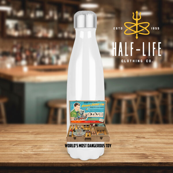 Atomic Energy Lab - World's Most Dangerous Toy - Tapered Stainless Steel 17 oz Water Bottle (HLCC) Thumbnail